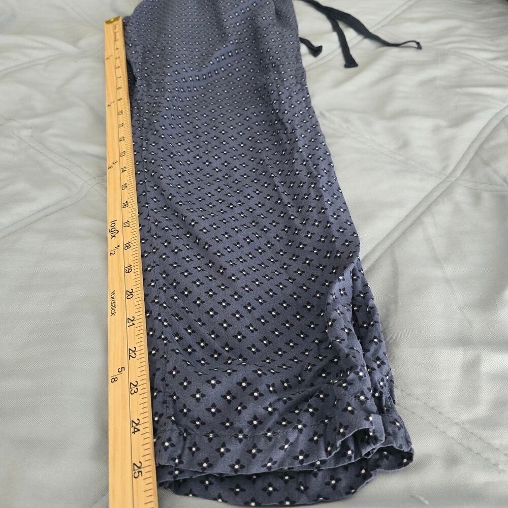 Abercrombie & Fitch Sz MFloral Jumpsuit Navy Blue Keyhole Neck Resortwear Boho - Picture 10 of 11